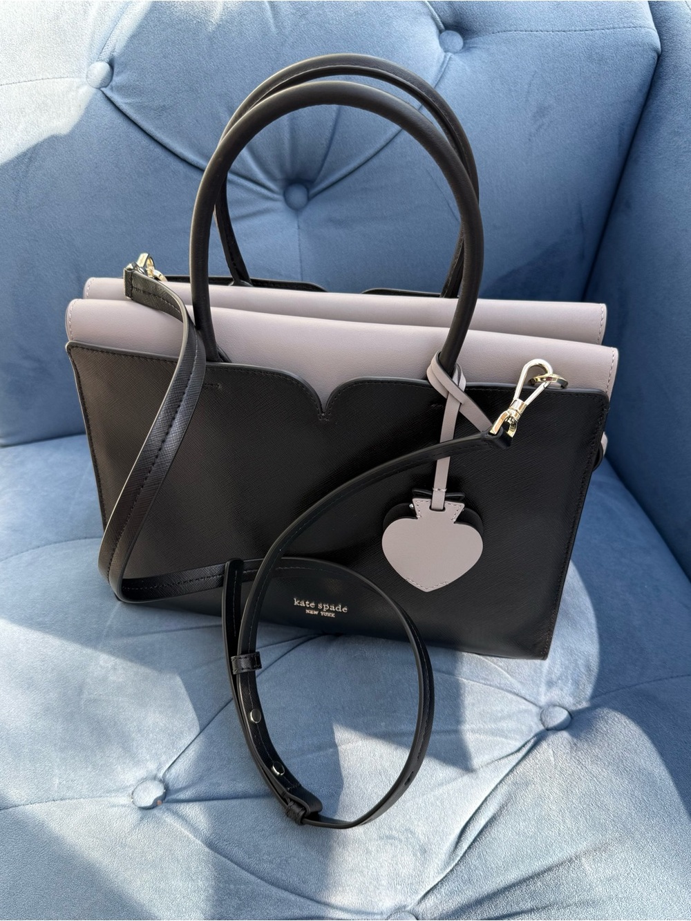 Kate Spade Black & Grey Two-Tone Structured Satchel - Picture 6 of 6